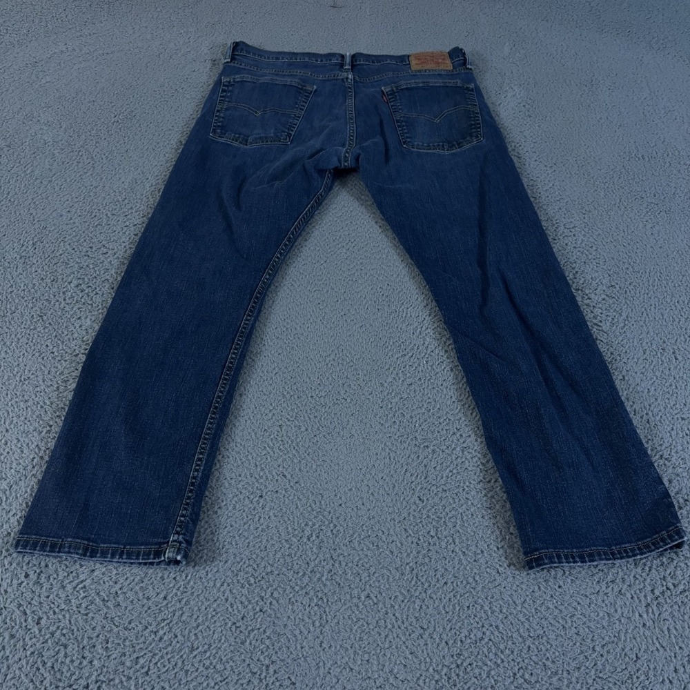Levis Jeans Mens 36x30 Blue 513 Slim Straight Fit Mid Rise Dark Wash Cotton Work